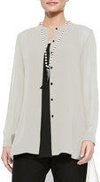 Thumbnail for your product : Long-Sleeve Sheer Silk Long Shirt, Petite