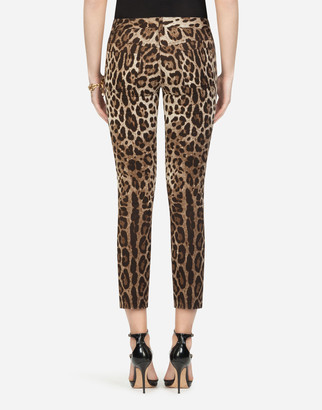 Dolce & Gabbana Five-Pocket Leopard-Print Pants