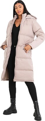 Brave Soul Ladies Cellomax Padded Maxi Length Coat with Adjustable Hood (8