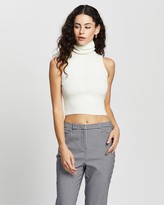 Thumbnail for your product : Topshop Women's White Cropped tops - Sleeveless Funnel Top - Size XS at The Iconic