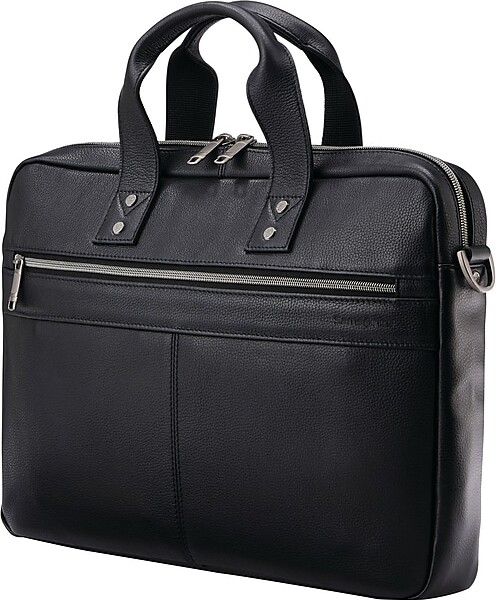 Samsonite Classic Laptop Briefcase, Black Leather (126038-1041)
