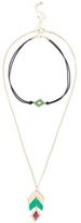 Thumbnail for your product : New Look Green Layered Diamond Bead Pendant Choker