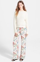 Thumbnail for your product : Theory 'Phalil' Floral Print Wide Leg Silk Pants