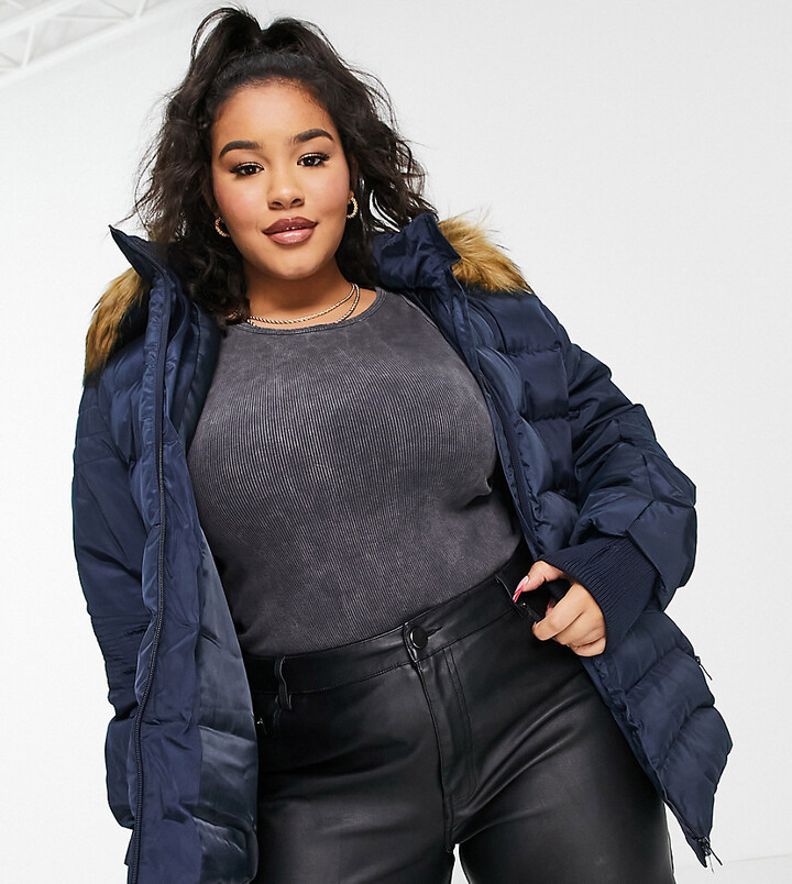 Petite navy padded coat Clearance