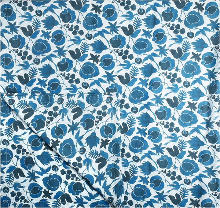 Wildbird-print linen tablecloth