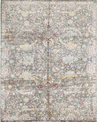 Bokara Rug Co. Inc. Hand-Knotted High-Quality Gray and Multi-Colored Area Rug