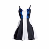 Thumbnail for your product : Philosofée by Glaucia Stanganelli - Triade Tricolor Fit & Flare Dress With Blue Detail