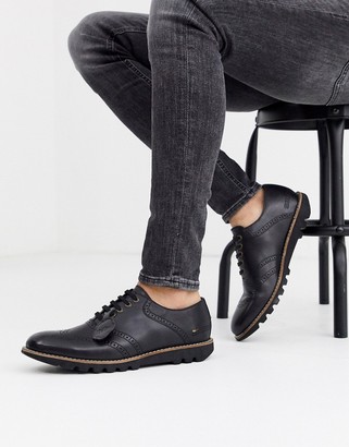 kickers black leather shoes