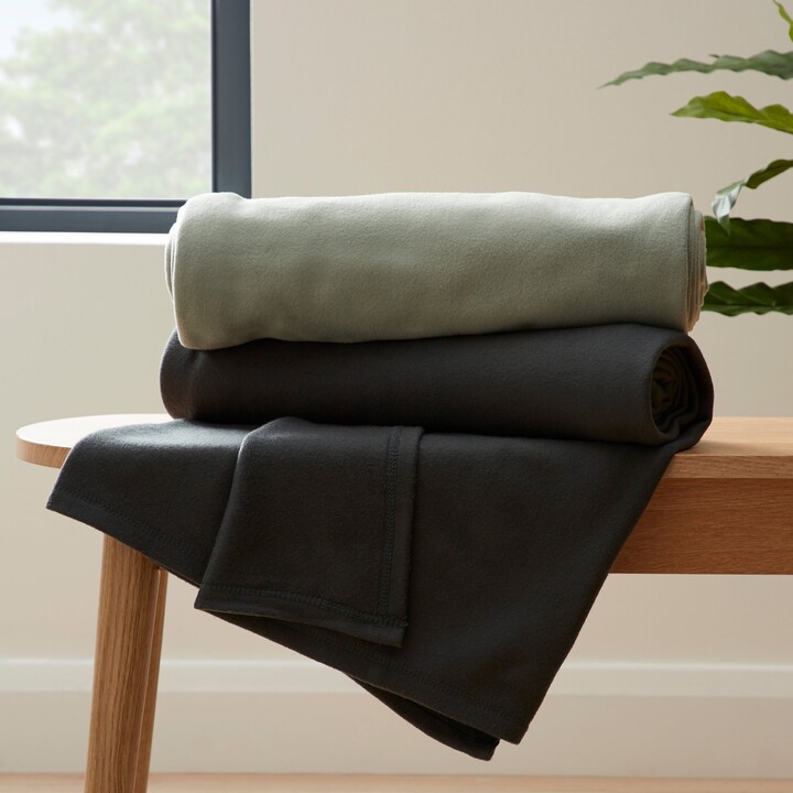 Dunelm Pack of Fleece Bottle Green Lilypad Throw Green ShopStyle