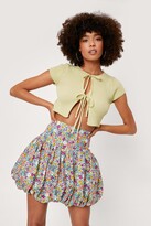 Thumbnail for your product : Nasty Gal Womens Floral Print Puffball Hem Mini Skirt - Multi - 10