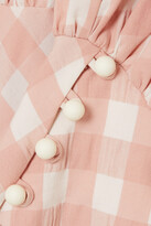 Thumbnail for your product : ANNA MASON Eliza Gathered Silk-corduroy Midi Dress - Pink