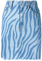 Thumbnail for your product : Just Cavalli Zebra Print Denim Skirt