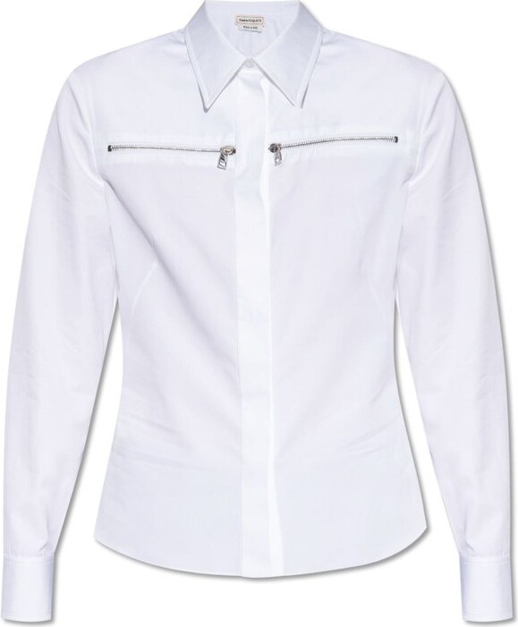 Alexander McQueen Zip-Detailed Long-Sleeved Shirt