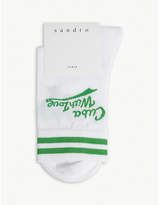Thumbnail for your product : Sandro Cuba with Love cotton-blend socks