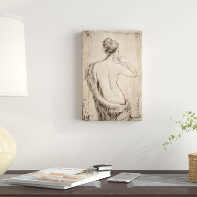 Three Posts 'Neutral Nude Study II' Painting on Canvas