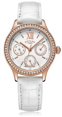 Rotary Ladies' Rose Gold Plated Stone Set Multi Dial Watch