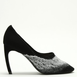 Nicholas Kirkwood Kim 90 Black Deconstructed Knitted Court Shoes