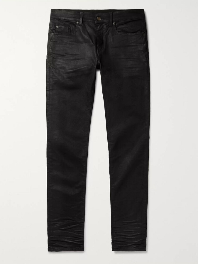 black coated skinny jeans mens
