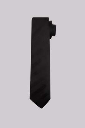 DKNY Black Textured Stripe Skinny Tie
