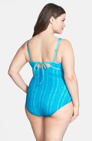 Thumbnail for your product : Becca Etc 'Show & Tell' Lace One-Piece Swimsuit (Plus Size)
