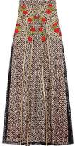 Temperley London Antila Embroidered Cotton-Blend Lace Maxi Skirt