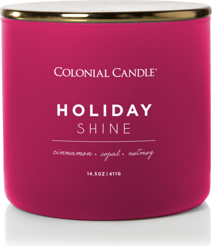 Colonial Candle Holiday Shine 14.5oz 3 Wick Candle, Red