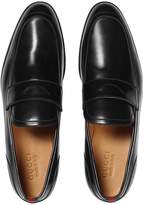 Thumbnail for your product : Gucci Leather loafer with Web