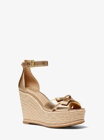 michael michael kors hutton metallic leather sandal