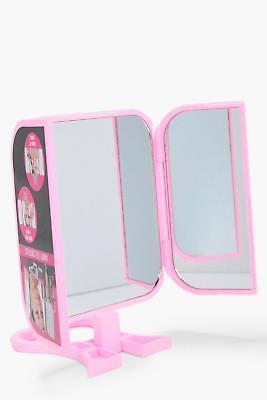 boohoo NEW Womens Fold Up Travel Mirror in Pink size One Size