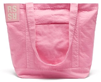 Raf Simons Logo-patch Zipped Canvas Tote Bag - Pink