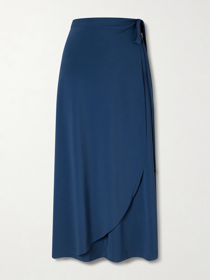 Eres Julieta Stretch-jersey Wrap Midi Skirt - Blue