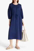 Thumbnail for your product : Raquel Allegra Gathered silk and cotton-blend midi dress
