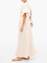 Thumbnail for your product : Thierry Colson Marieke Puff-sleeved Silk-twill Wrap Dress - Pink