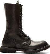Thumbnail for your product : Rick Owens Black Leather Zip-Up Army Boot