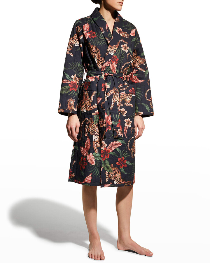 tropical silk robe