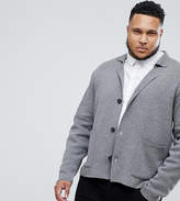 Thumbnail for your product : ASOS Design PLUS Knitted Blazer In Grey