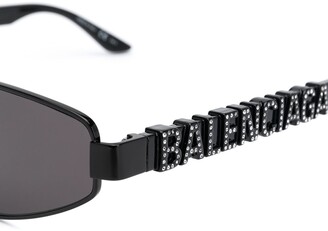 Balenciaga Eyewear Rhinestone Logo Sunglasses - ShopStyle