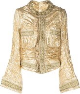 Thumbnail for your product : Junya Watanabe Ruched-Lamé Flared-Cuff Jacket
