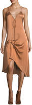 Thumbnail for your product : Haute Hippie Hampton Lace-Front Satin Slip Midi Dress