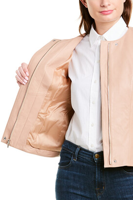 Cole Haan Feminine Racer Leather Jacket