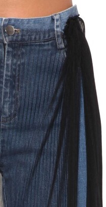 Act N°1 Tulle Embellished Crop Denim Jeans