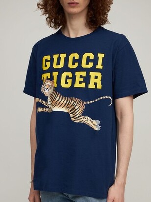 falanks Urimelig scramble Gucci Tiger print cotton t-shirt - ShopStyle