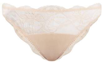 Fleur of England Signature Lace And Satin Briefs - Womens - Light Pink