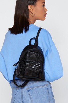 faux croc backpack