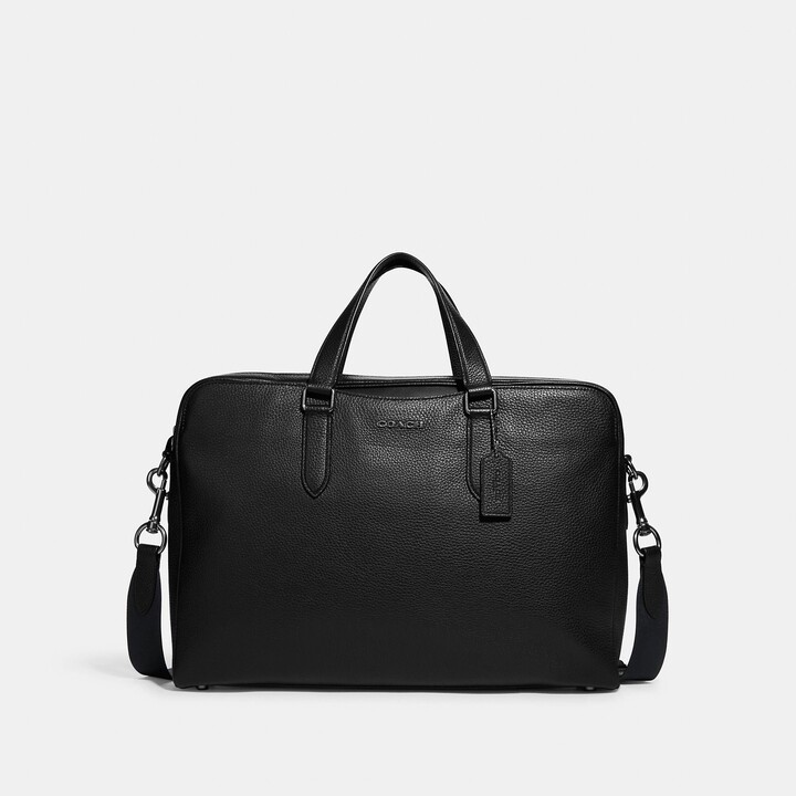 black leather structured handbolsa