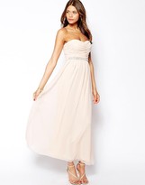 Thumbnail for your product : Elise Ryan Bandeau Maxi Dress with Embellished Waistband