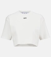 Thumbnail for your product : Off-White Logo cotton-blend cropped T-shirt