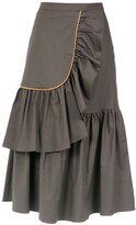 Thumbnail for your product : Adriana Degreas Ruffled Midi Skirt