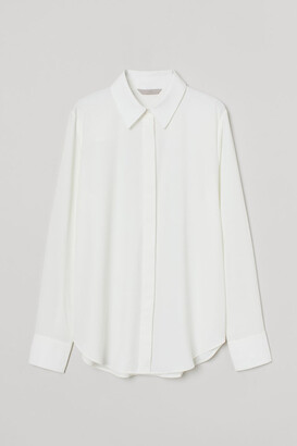 H&M Long-sleeved Blouse - White