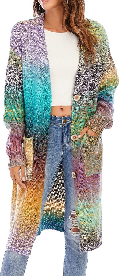 rainbow cardigan ladies